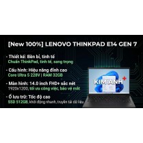 [ New 100%] Laptop Lenovo Thinkpad E14 Gen 7 - Core Ultra 5 228V/ RAM 32GB /SSD 512GB / Màn 14.0 inch FHD+ 1920x1200/ Win 11 Pro 