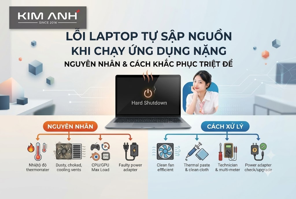 Nguyên nhân và cách xử lý tình trạng laptop tự sập nguồn khi chạy ứng dụng nặng. Nguyên nhân và cách xử lý tình trạng laptop tự sập nguồn khi chạy ứng dụng nặng.