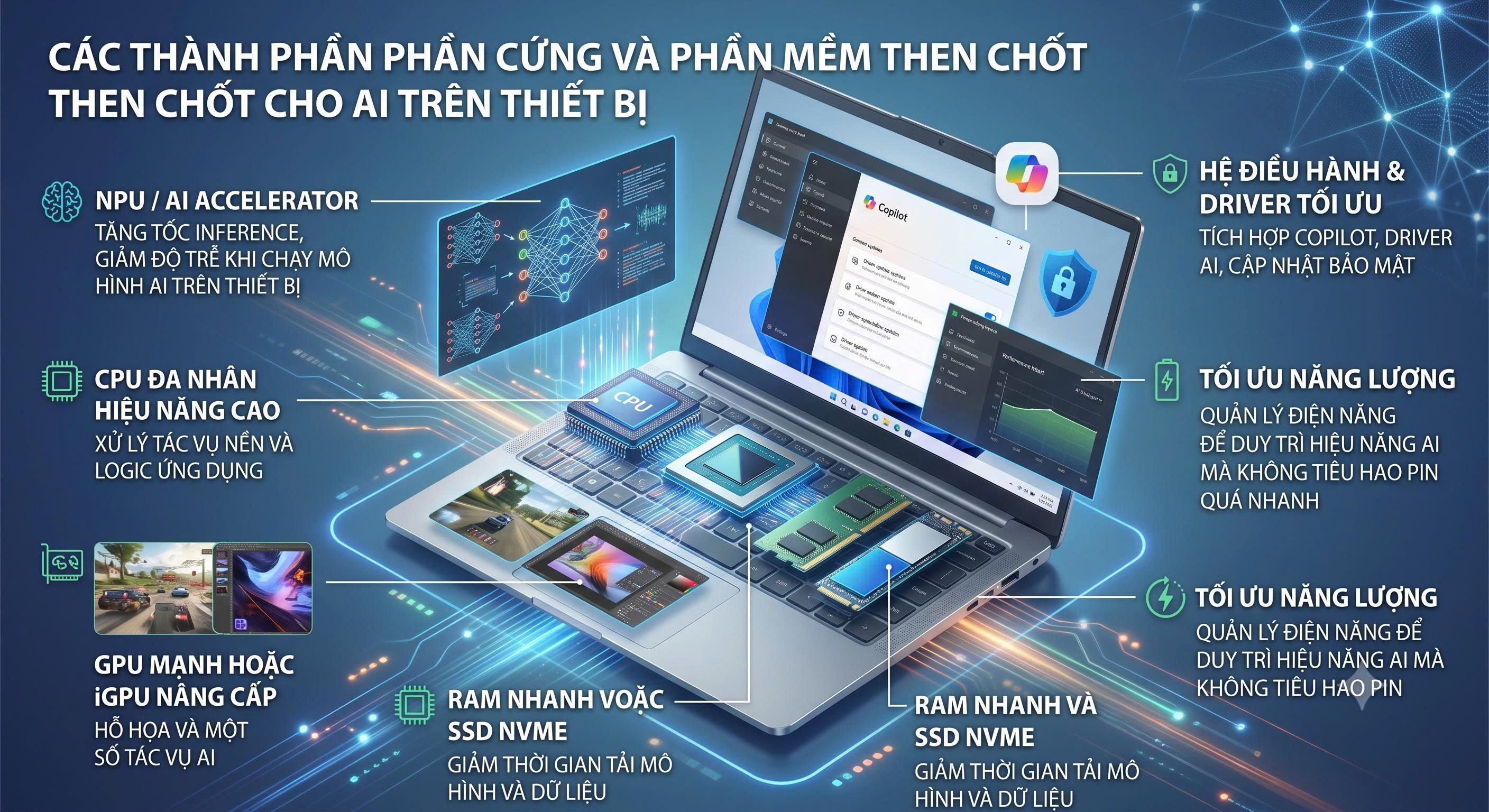 C&aacute;c th&agrave;nh phần phần cứng v&agrave; phần mềm then chốt