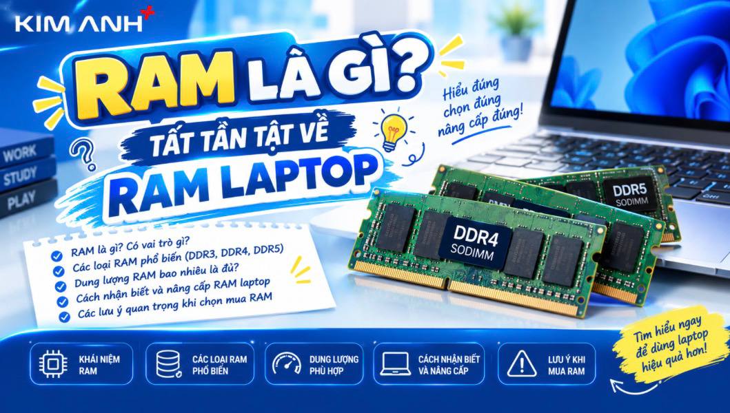 RAM Là Gì? Tất tần tật kiến thức về bộ nhớ RAM máy tính từ A - Z RAM Là Gì? Tất tần tật kiến thức về bộ nhớ RAM máy tính từ A - Z