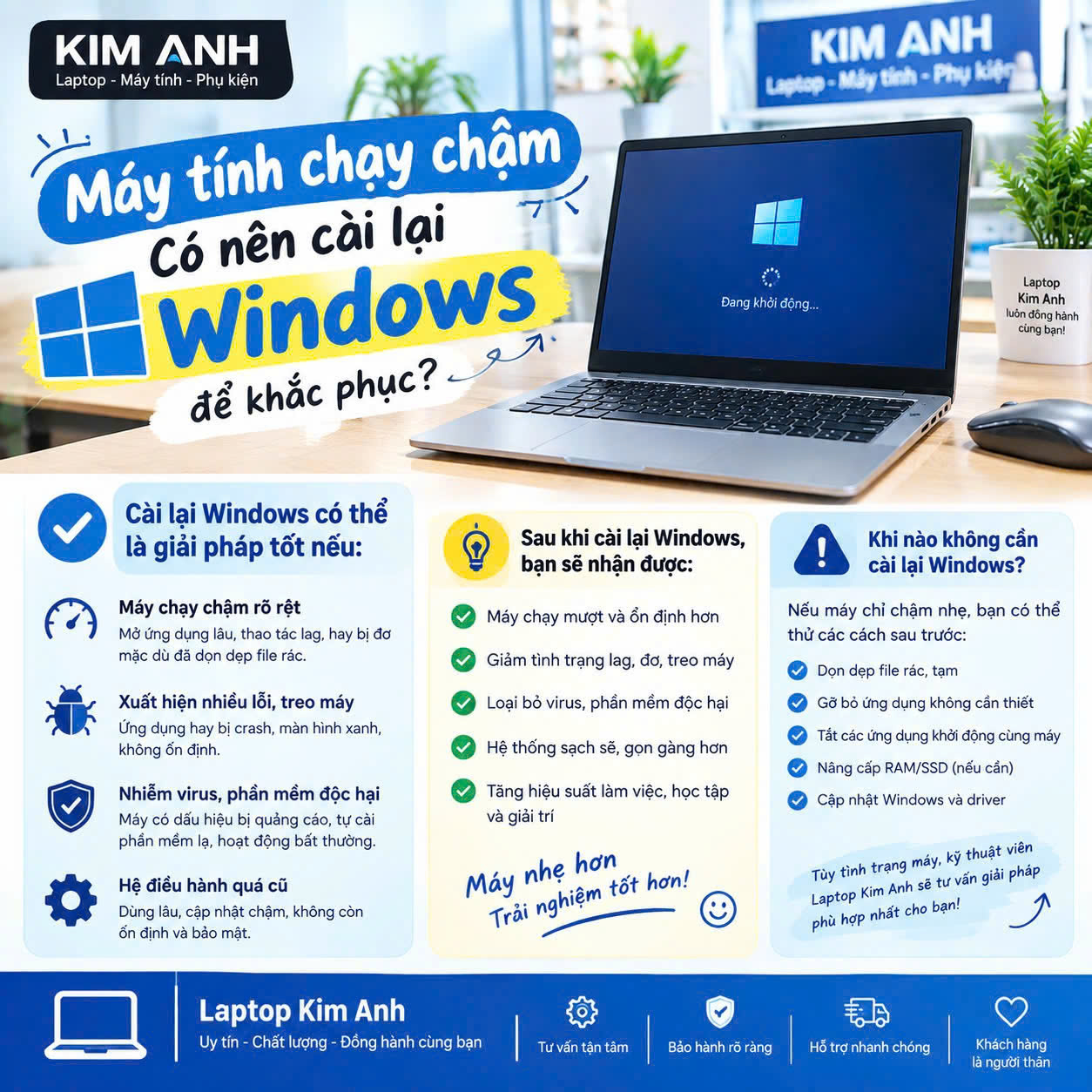 Máy tính chạy chậm có nên cài lại Windows để khắc phục?