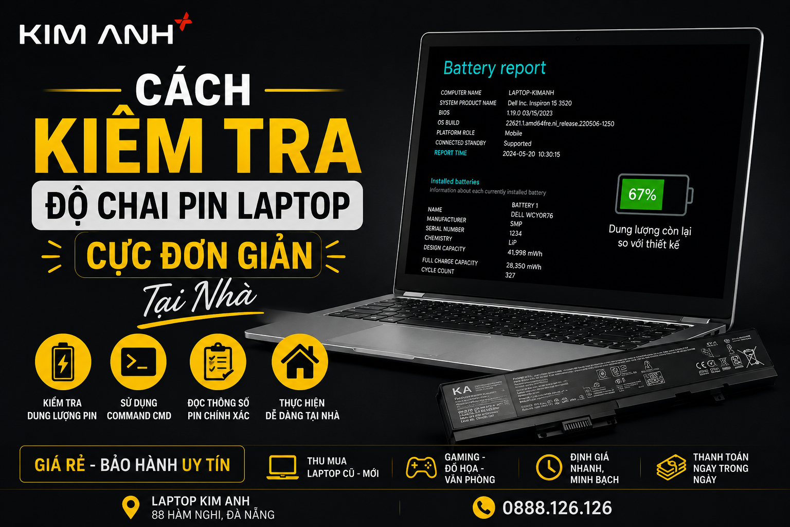 Cách Kiểm Tra Độ Chai Pin Laptop Cực Đơn Giản Tại Nhà Cách Kiểm Tra Độ Chai Pin Laptop Cực Đơn Giản Tại Nhà