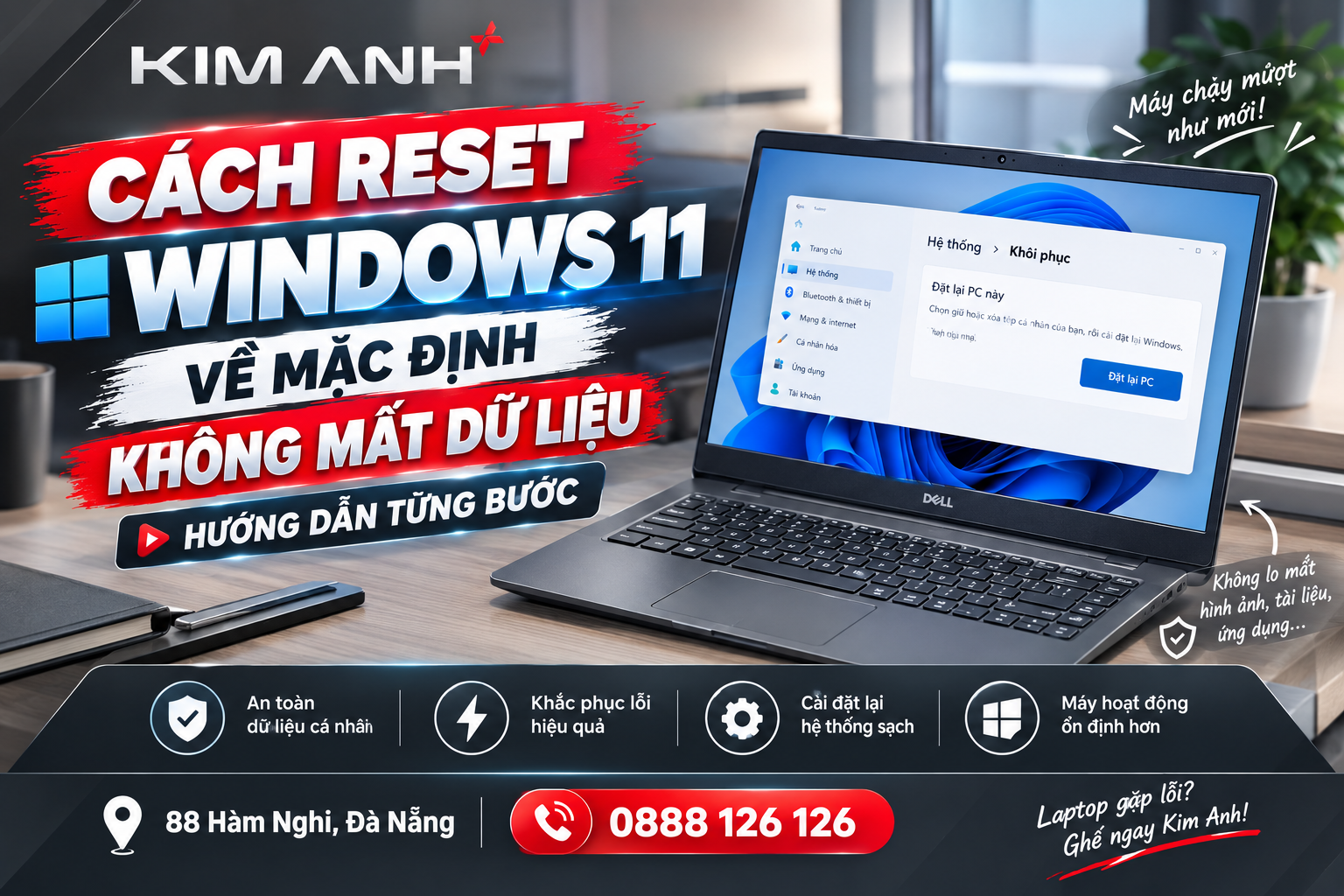 Cách reset Windows 11 về mặc định không mất dữ liệu - Hướng dẫn từng bước Cách reset Windows 11 về mặc định không mất dữ liệu - Hướng dẫn từng bước