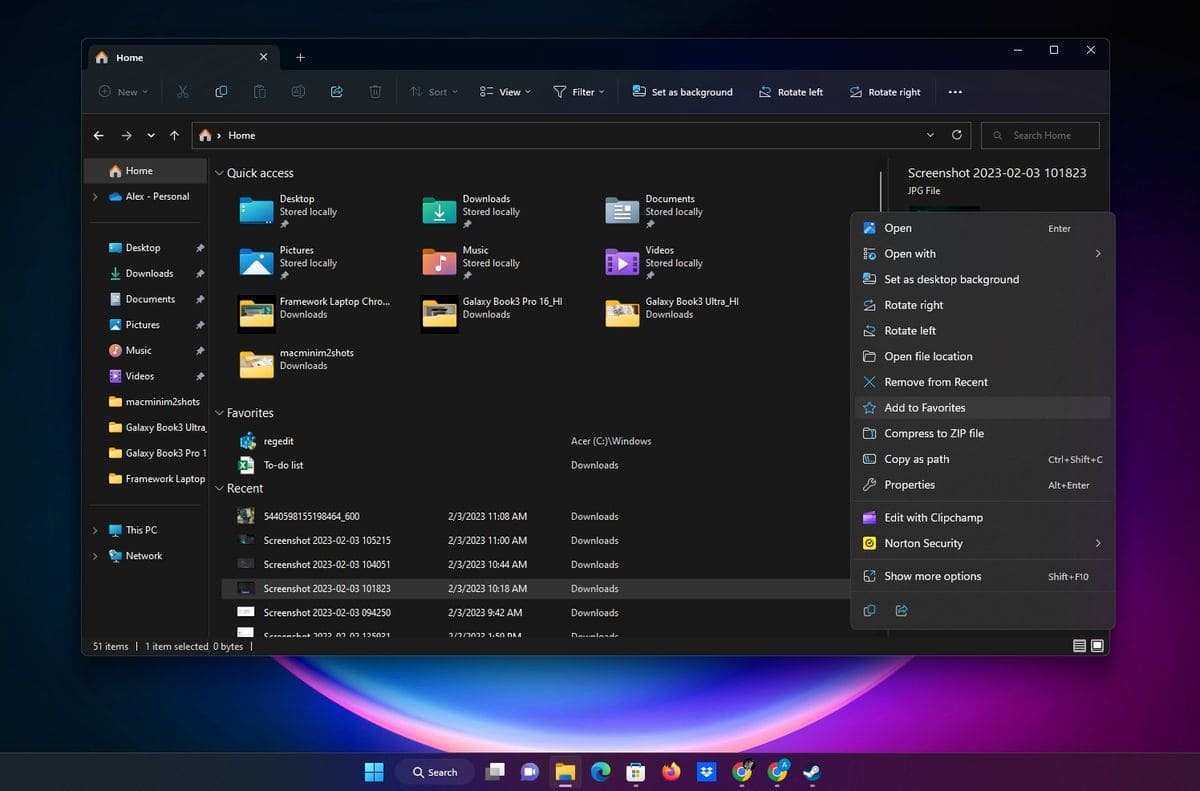 Đ&aacute;nh dấu t&agrave;i liệu trong File Explorer