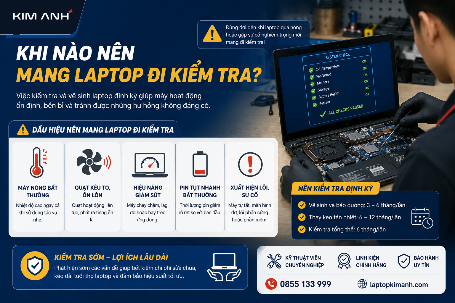 Khi Nào Nên Mang Laptop Đi Kiểm Tra? 5 Dấu Hiệu Không Nên Bỏ Qua