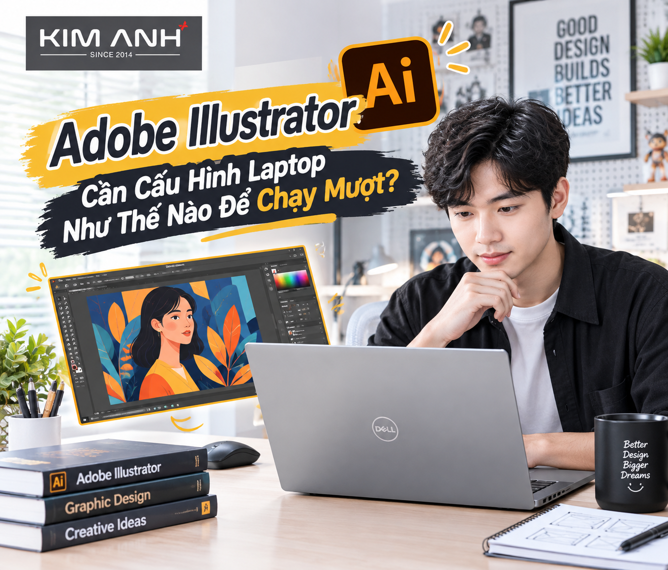 Laptop cũ cho Illustrator cấu hình mạnh giá tốt tại Laptop Kim Anh