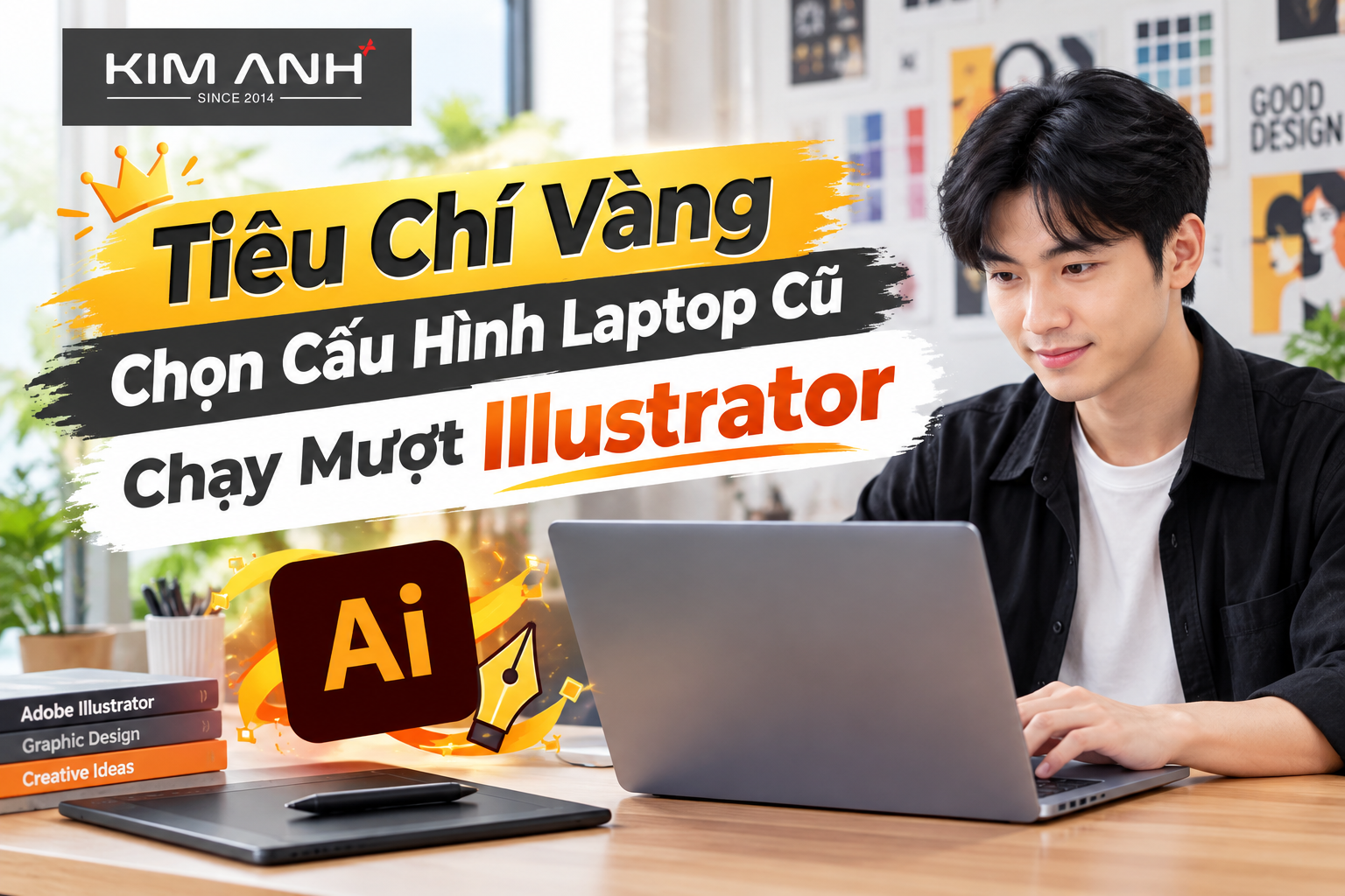 Laptop cũ cho Illustrator cấu hình mạnh giá tốt tại Laptop Kim Anh