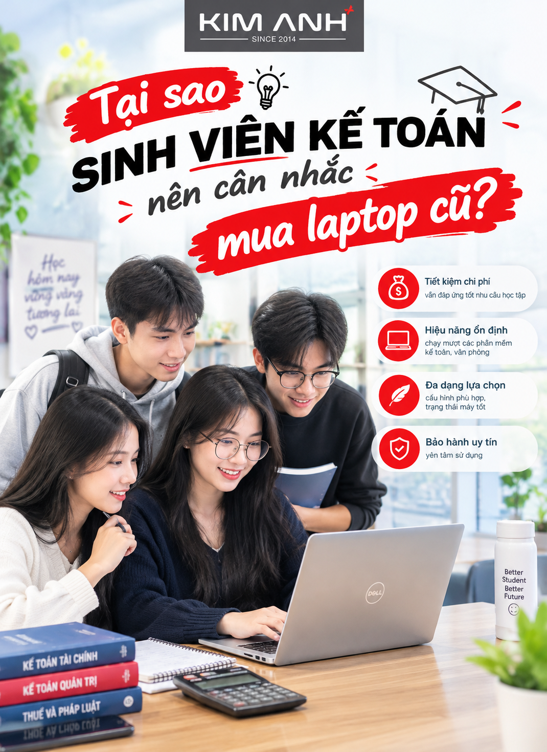Laptop cũ cho sinh viên kế toán tại Laptop Kim Anh