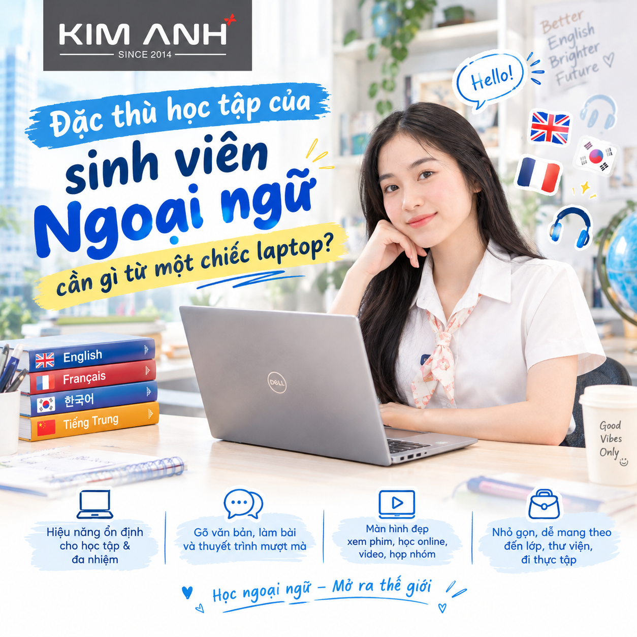 Laptop cũ cho sinh vi&ecirc;n ngoại ngữ tại Laptop Kim Anh