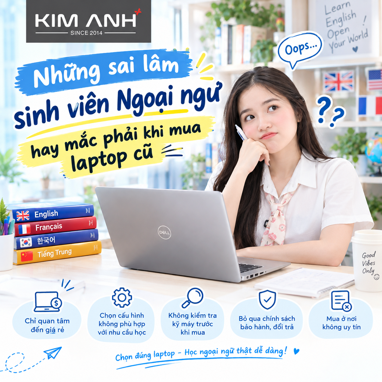 Laptop cũ cho sinh vi&ecirc;n ngoại ngữ tại Laptop Kim Anh