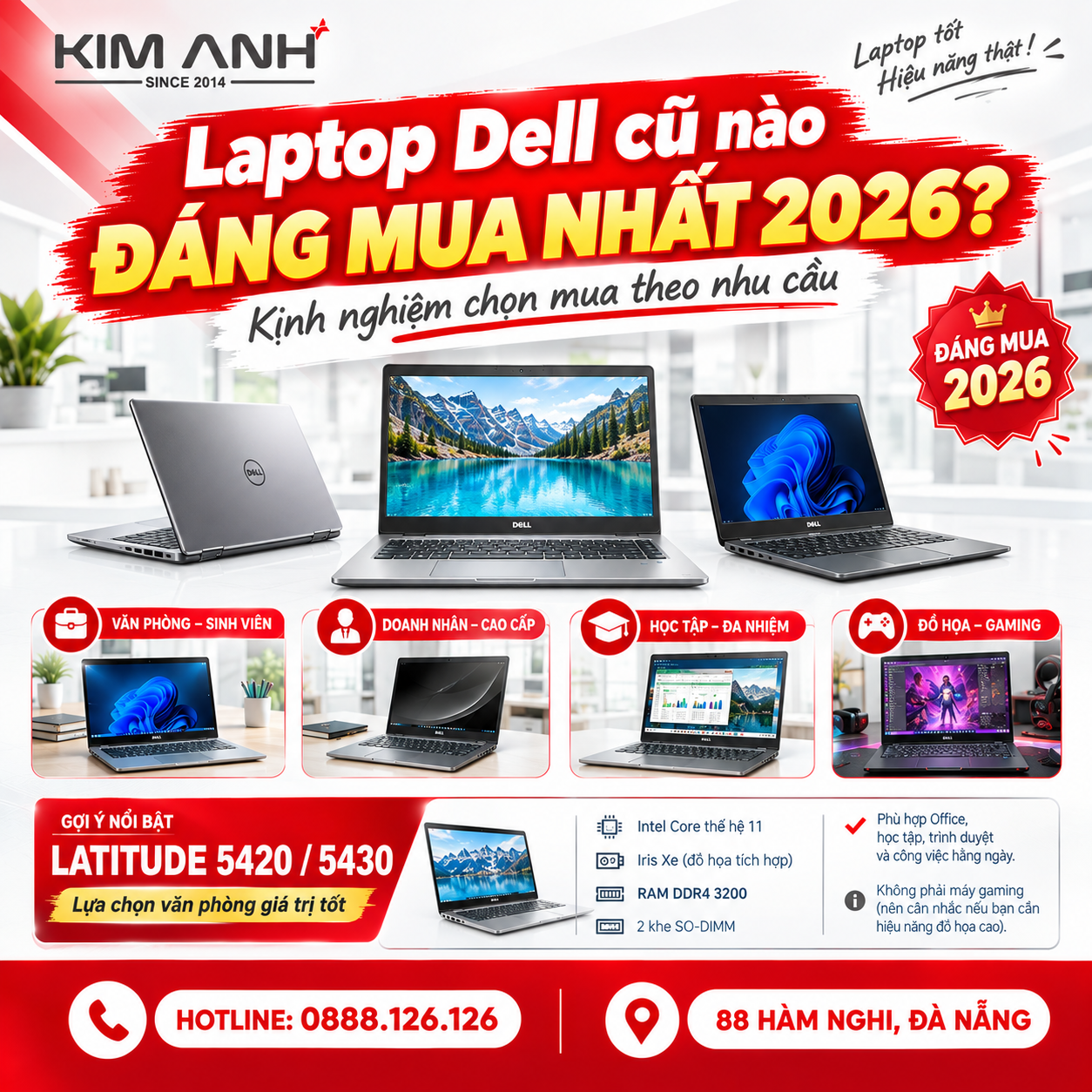 Laptop dell cũ nào đáng mua nhất 2026? Kinh nghiệm chọn mua theo nhu cầu Laptop dell cũ nào đáng mua nhất 2026? Kinh nghiệm chọn mua theo nhu cầu