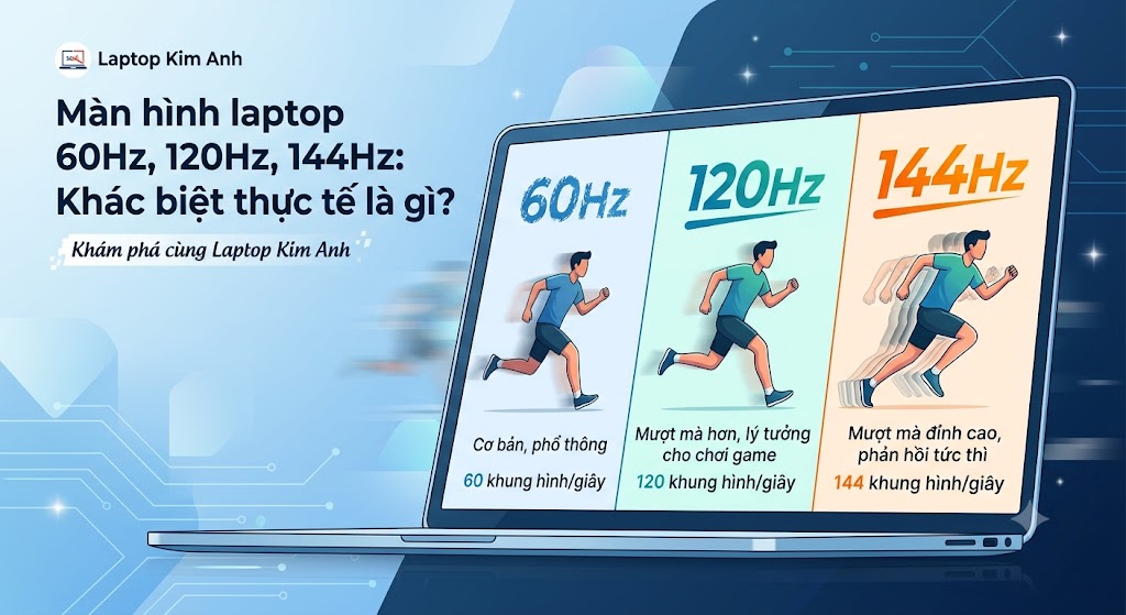 Màn hình laptop 60Hz, 120Hz, 144Hz: Khác biệt thực tế là gì? Màn hình laptop 60Hz, 120Hz, 144Hz: Khác biệt thực tế là gì?