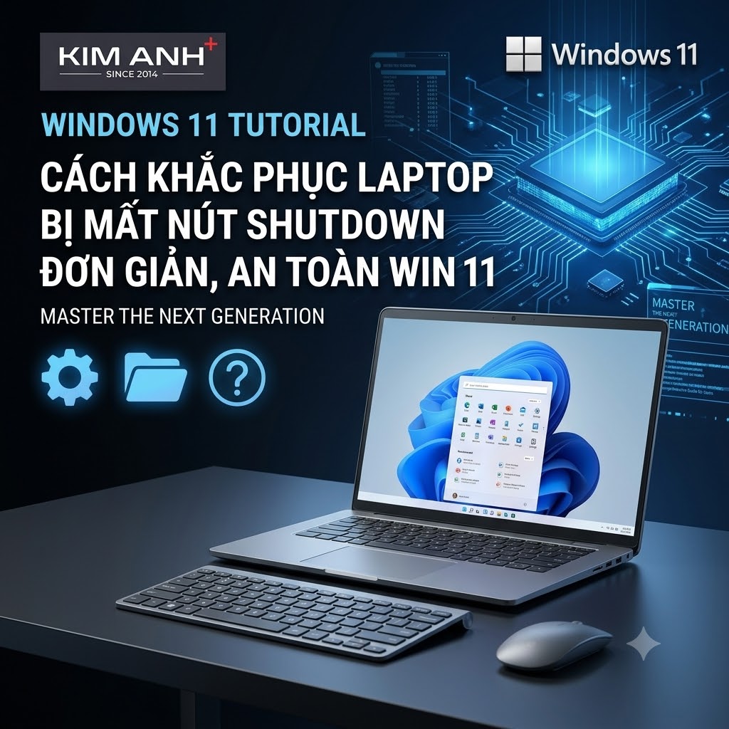 Cách khắc phục laptop bị mất nút Shutdown Win 11 đơn giản, an toàn