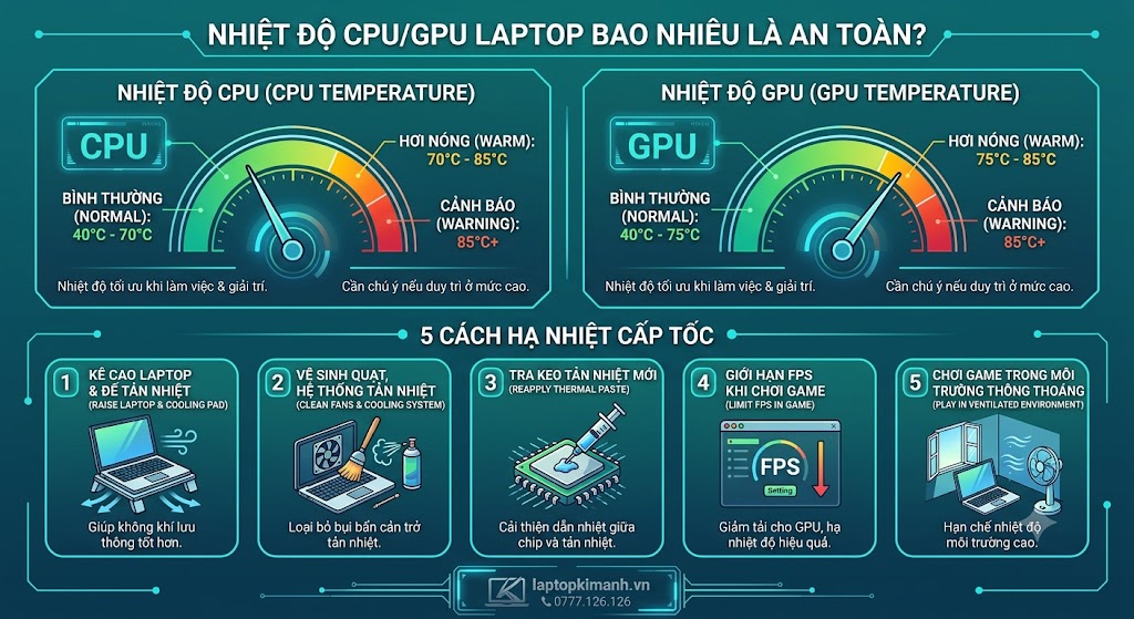 5 cách hạ nhiệt cấp tốc cho laptop