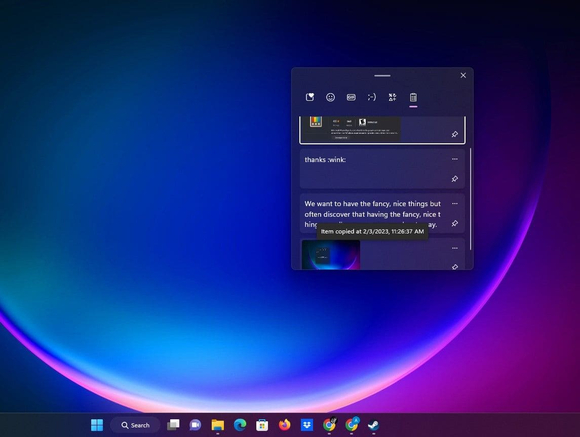 Quản l&yacute; Clipboard Windows 11