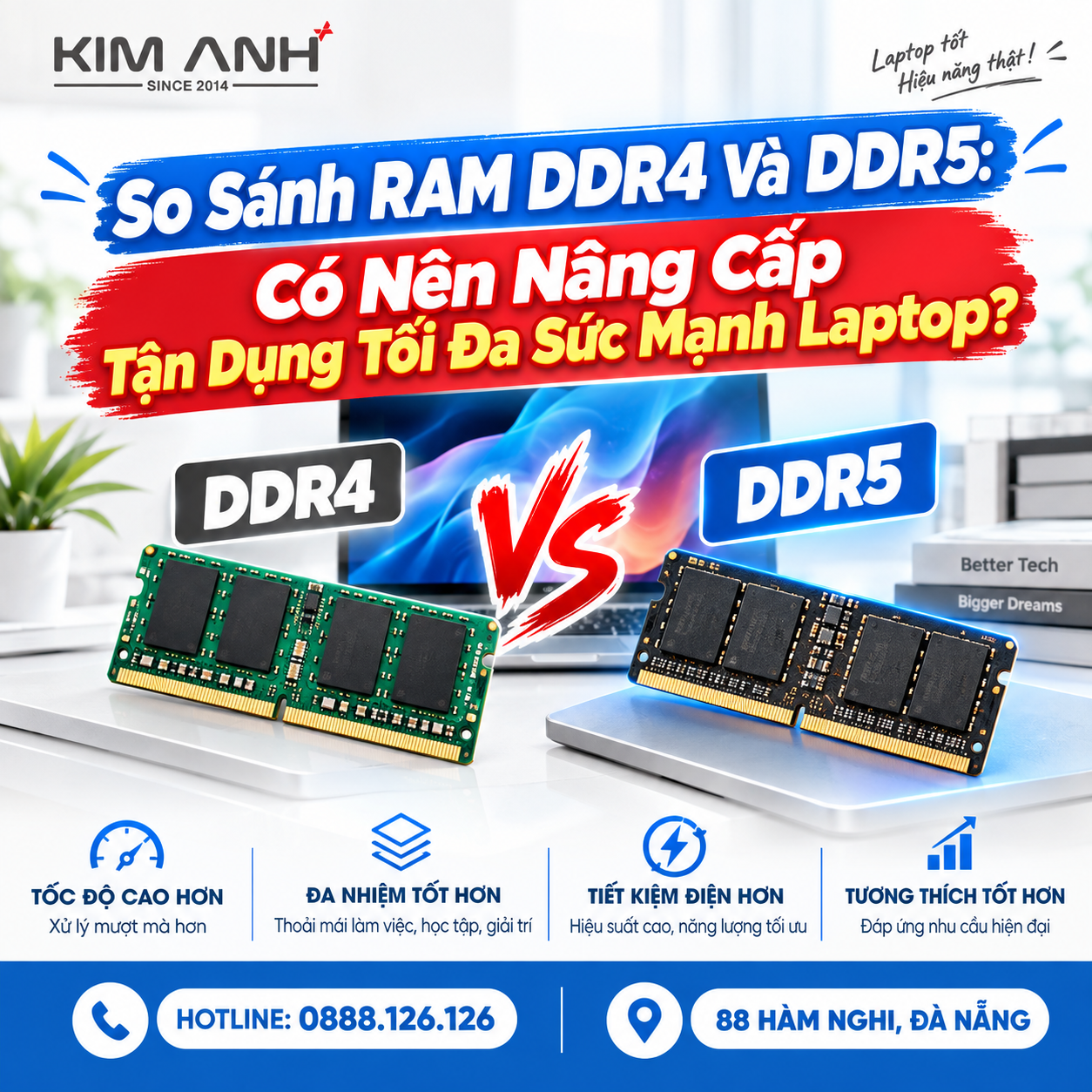 So Sánh RAM DDR4 Và DDR5: Có Nên Nâng Cấp Tận Dụng Tối Đa Sức Mạnh Laptop?