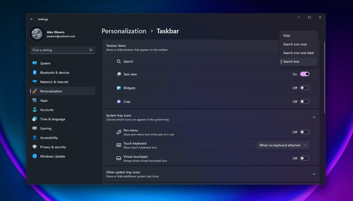 T&ugrave;y chỉnh thanh Taskbar