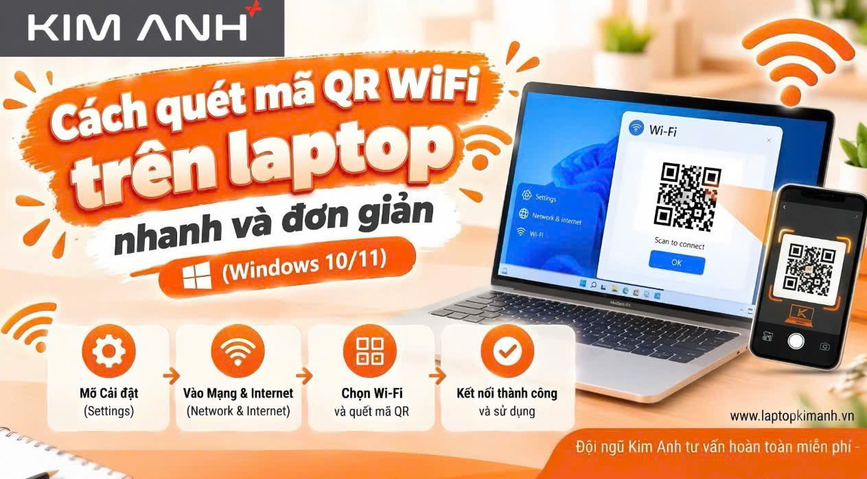 Cách quét mã QR WiFi trên laptop nhanh và đơn giản (Windows 10/11) Cách quét mã QR WiFi trên laptop nhanh và đơn giản (Windows 10/11)